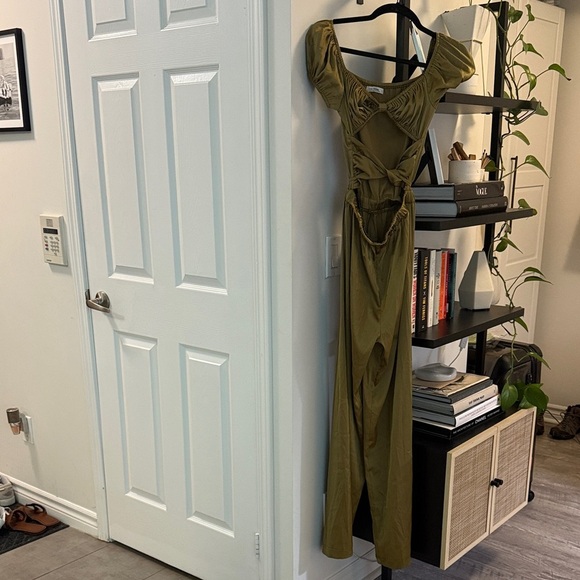 Olive Green Women's romper (long pants) - Picture 2 of 5